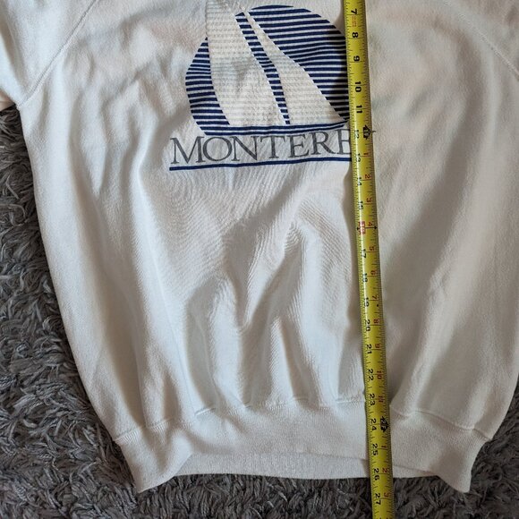 Vintage Hanes 90s Nautical Serigraph Monterey Sailboat Pullover Sweatshirt - Picture 8 of 8